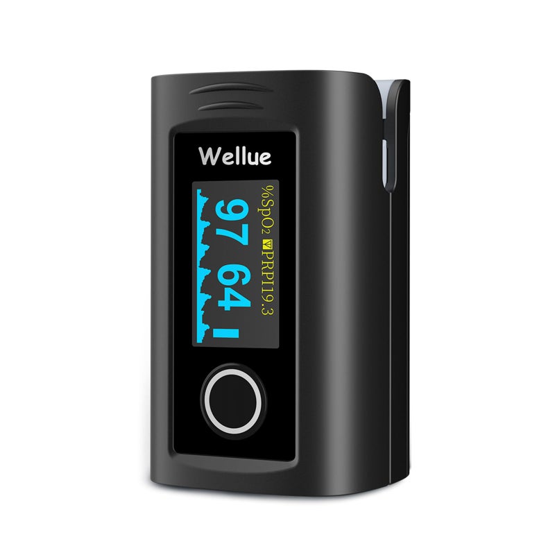 ViATOM Pulse Oximeter Approved UK Bulit-in Storage,Blood Oxygen Monitor Finger Adult for Heart Rate and SpO2 with Alarm, Batteries, Carry Bag & Lanyard - Image 1